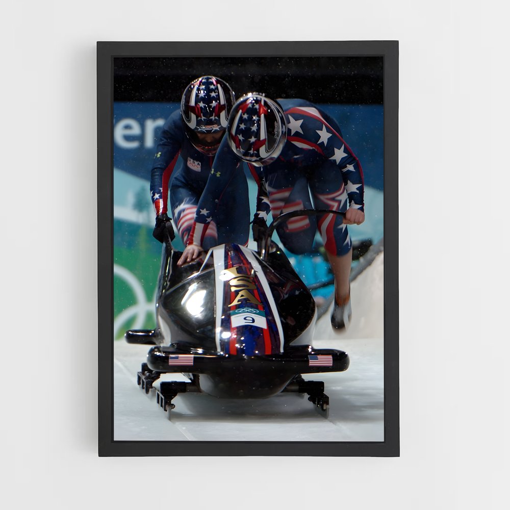 Poster Vitesse de Glace – affiche Bobsleigh (vue 2)